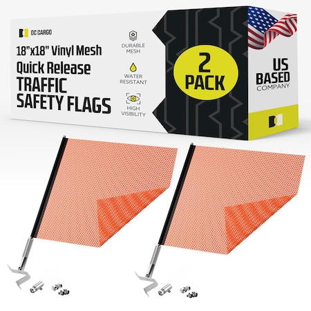 Dc Cargo Orange Safety Flag with EZ Mount, 2PK SFEZMO-2